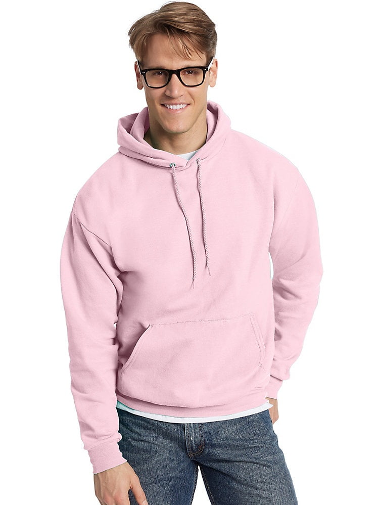 Hanes ComfortBlend EcoSmart Men`s Pullover Hoodie Sweatshirt Pale Pink