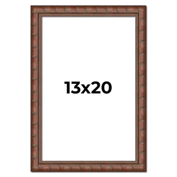 13x20 Dark Brown Bamboo Real Wood Picture Frame Width 1.5 inches | Interior Frame Depth 0.5 inches