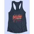 thumbnail image 3 of Delete Negativity Hot Salmon Racerback Tank Women -Image by Shutterstock, Female x-Small, 3 of 4
