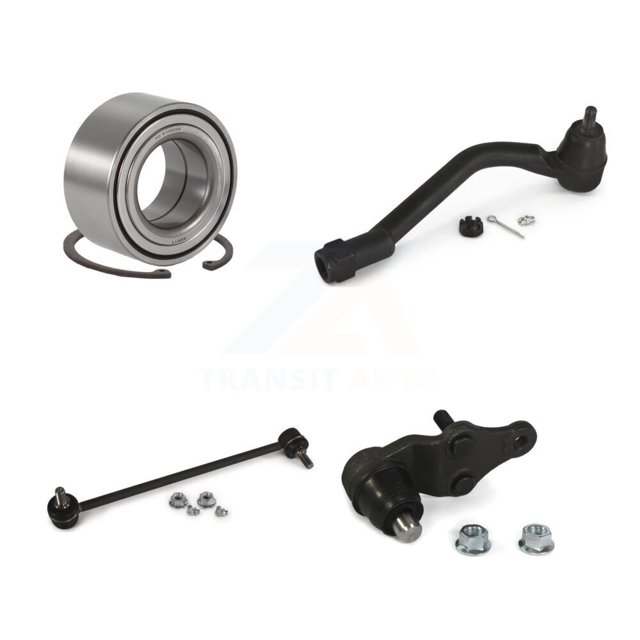 Transit Auto Front Right (Passenger Side) Wheel Bearing Suspension Lower Ball Joint Outer Tie Rod End and Sway Bar Stabilizer Link Kit for Car 2011-2012 Kia Optima GAS engine K77-101219