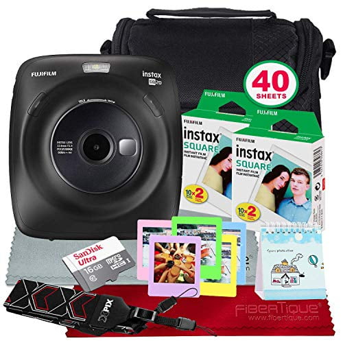 Fujifilm Instax Square Sq Hybrid Instant Camera Black Deluxe Accessory Bundle With 40 Sheets Of Instant Film More Walmart Com Walmart Com