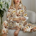 thumbnail image 6 of Yiaed Western Cowboy Print Pajamas Women's Long Sleeve Sleepwear Soft Button Down Loungewear Pjs Lounge Set Nightwear Womens Pajama Pants-XX-Large, 6 of 7