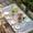Green Purple, variant on Easter Bunny Table Cloths for 8 Foot Rectangle Tables, Cute Rabbit Eggs Flowers Colorful Wood Plank Patio Waterproof Elastic Fitted Tablecloths, Washable Rectangular Table Cover for Camping