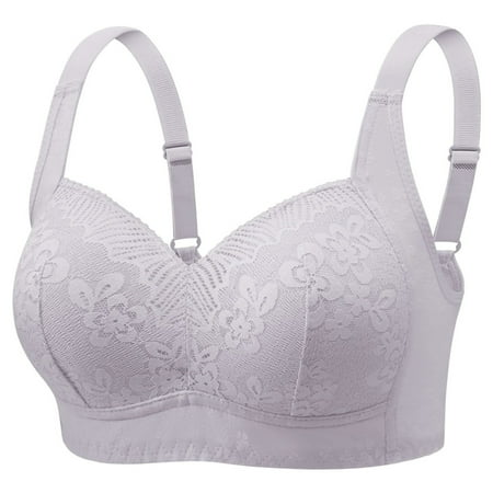 NTACZA Bralette Bras for Women Plus Size Push-Up Full Coverage Plus Size Purple Solid Everyday Bras Bras for Teens