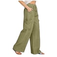 thumbnail image 4 of Atogsazn Womens Wide Leg Cargo Sweatpant Casual Loose Fit Pants Baggy Summer Trouser with Pocket Beach Vacation Outfit Green XL Fashion, 4 of 5