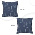 thumbnail image 3 of ZNDUO Square Home Decorative Throw Pillows, Corduroy Blue Cartoon Christmas Tree Doodle Pattern Couch Pillows, Throw Pillows for Bed, 18"x18", 3 of 8