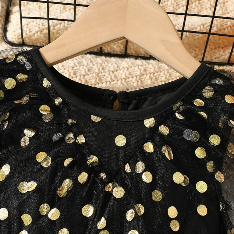 Children's Spring And Autumn Golden Polka Dot Tulle Dress For Girls,Size 4-5 Years - Walmart.com Children's Spring And Autumn Golden Polka Dot Tulle Dress For Girls,Size 4-5 Years - Walmart.com