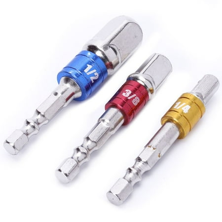 

(3Pcs)PE-14000 Power Hand Tools Sockets Adapter sets Hex Square Nuts Driver Drill Impact Socket Extension Bit Adapter Socket Wrench Adapter Set 1/4 3/8 1/2 drive.