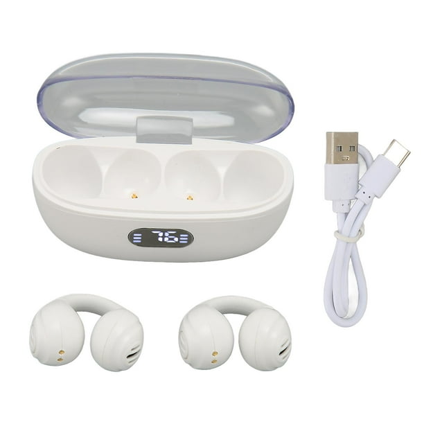 Bluetooth 5.3 Clip-on Headphones, IPX4 Waterproof, Bone Conduction, Noise Cancelling, Wireless, for Sports and Travel