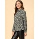 thumbnail image 4 of Camisa con estampado floral Allegra K con Botones Y Cuello en punta Negro S, 4 of 6