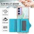 thumbnail image 3 of TECH CIRCLE Stylish Case for Samsung Galaxy A05 (6.7") - Premium TPU/PU Leather Phone Case [Built-in Wallet Feature] Lightweight Cute Marble Durable Cover, Green, 3 of 7