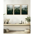 thumbnail image 2 of SHENIFY Green Fog Pine Tree Landscape Wall Art 16x24in3pcs Natural Framed Nature Nordic Misty Forests Morden Decor Artwork Prints Rustic Living Room Home Office, 2 of 7