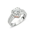 thumbnail image 2 of Cubic Zirconia Sterling Silver and Rose Gold Plated Heart Halo Ring, 2 of 4