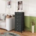 thumbnail image 6 of Furologee 6-Drawer Dresser, Vertical Storage Organizer with Fabric Bins for Bedroom, Living Room, Durable Side Table Nightstand, Black Oak, 6 of 11