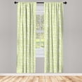 thumbnail image 3 of Ambesonne Nature Curtains, Green Leaves Branches, Pair of 28"x84", Green Ecru, 3 of 5
