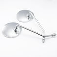 thumbnail image 2 of 2pcs 10mm Clockwise Motorcycle Rear View Mirror Round Motorbike Safety Rearview Mirror Chrome-Plated Silver Motorcycle Reflective Mirror with Clear Vision and High Visibility, 2 of 9