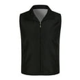 thumbnail image 2 of rygai Men's Vest Lapel Sleeveless Pockets Zipper Placket Mesh Lining Outdoor Vest Volunteer Bright Color Slim Fit Work Waistcoat,Black,4XL, 2 of 8