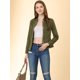 thumbnail image 3 of Chaqueta Informal Con Cuello Levantado, Liviana, De Manga Larga, Con Broches Al Frente Para Mujer Verde M, 3 of 6