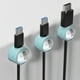 thumbnail image 1 of Set de organizador de cables de escritorio | Clip de fijación de cable de datos simulado para cables de carga, USB, cables | Paquete de 3 | Plástico | Negro, Verde Menta, Blanco, Naranja | 2,22 x, 1 of 6