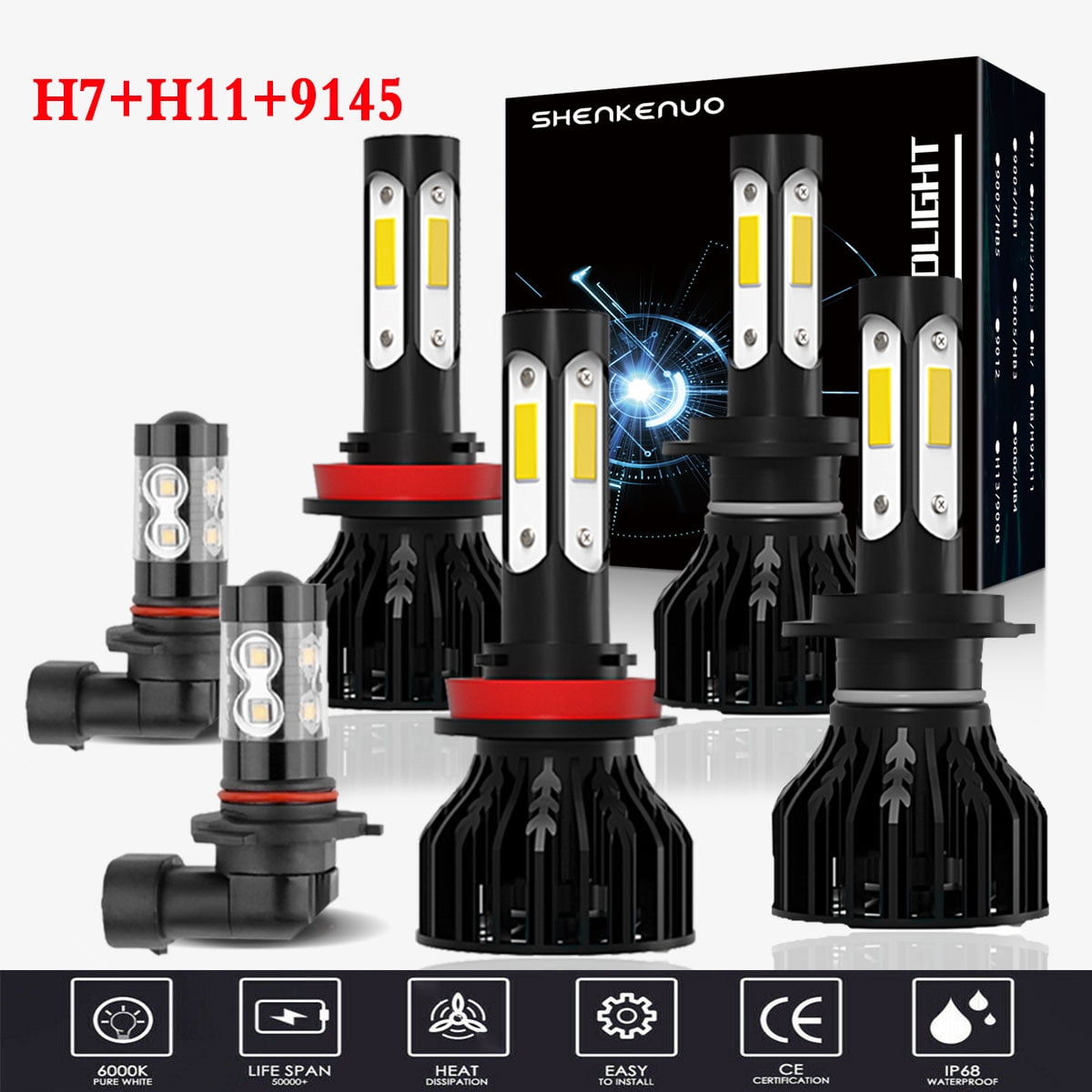 H10 9145 LED Headlight Kit Bulbs Turbo CoolFan for BUICK Regal Fog Light