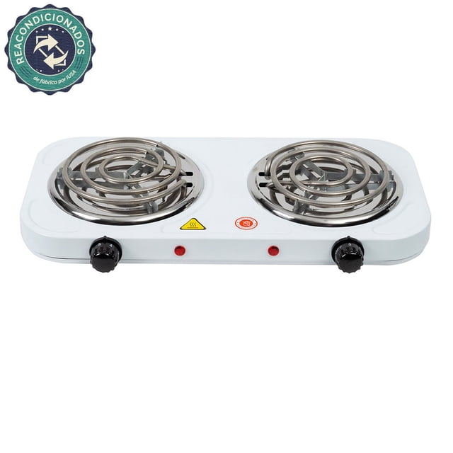 Parrilla Eléctrica 2 Quemadores de Espiral sin Asa IUSA Blanco Reacondicionado