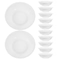 thumbnail image 1 of Plato para condimentos, plato para salsa de soja, cuencos de plástico para servir, pequeños bocadillos, mini blanco PP, 12 piezas, 1 of 6