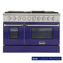 Pemberly Row 48" Stainless Steel Propane Gas Range in Silver/Blue