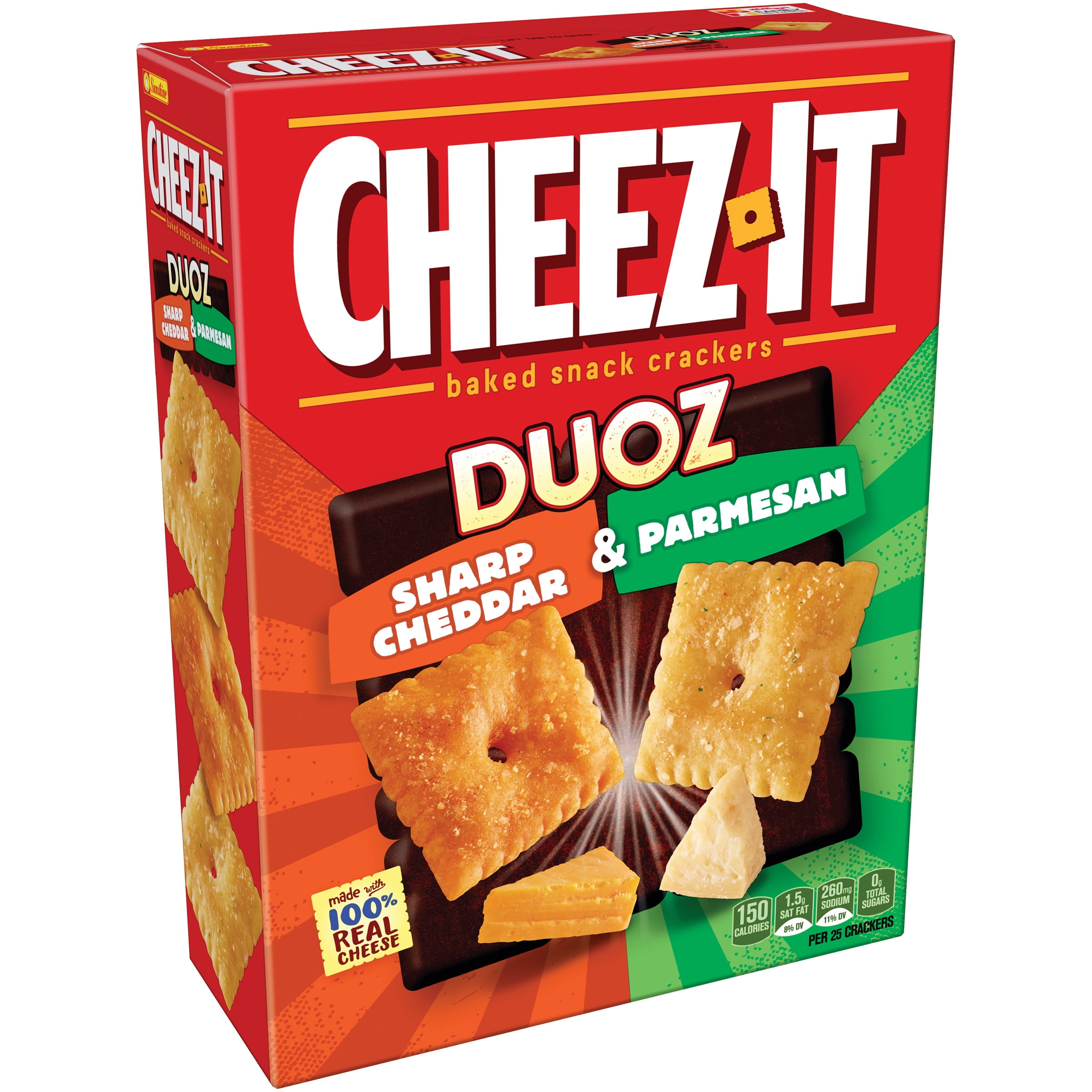 Cheez-It Duoz Sharp Cheddar & Parmesan Baked Snack Crackers 12.4 oz. Box by Sunshine Biscuits, LLC