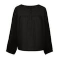 thumbnail image 4 of Heliisoer Hauts pour Femmes, Liquidation d'Été Blouse à Col Rond Uni à Tube Ouvert avec Boutons, Mode Décontractée à Manches Longues, 4 of 8