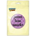 thumbnail image 1 of Peace Love Snacks Pinback Button Pin Badge, 1 of 2