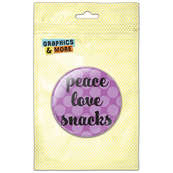 Peace Love Snacks Pinback Button Pin Badge