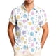thumbnail image 2 of Blusa y camisa de manga corta con cuello vuelto para hombre, blusa informal de moda con cuello vuelto, blusa estampada de manga corta con botones, blusa de poliéster para hombre, 2 of 6