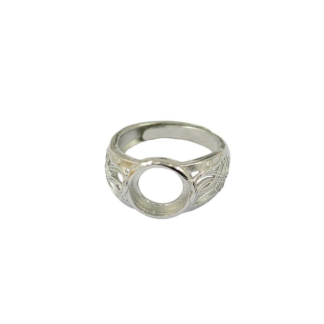 Ajuste de bases de artesanía en blanco de ajustable de bisel redondo de 10 mm de latón hueco Hugo Anillos en blanco