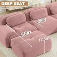 thumbnail image 6 of Aukfa 82" Modular Sectional Sofa-28" Deep Seats, Corduroy Fabric, Cloud-Comfort Loveseat, Pink, 6 of 9