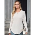 thumbnail image 5 of Aiyino Long Sleeve Shirts for Women Casual Tunic Tops Dressy Crew Neck Pullover Blouses Sweaters for Women，Apricot L, 5 of 10