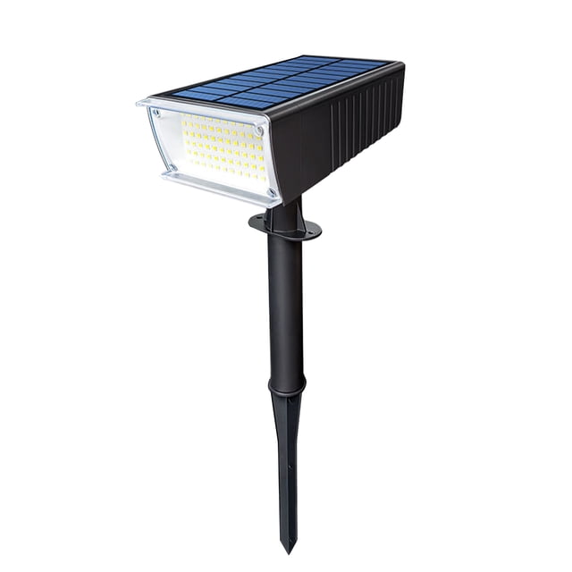Graflsoa Rotatable Solar-Powered Garden Spotlight with Dual Brightness Modes, Wall-Mountable or Ground-Insertable, 72 LED Outdoor Landscape Lighting (White Light)