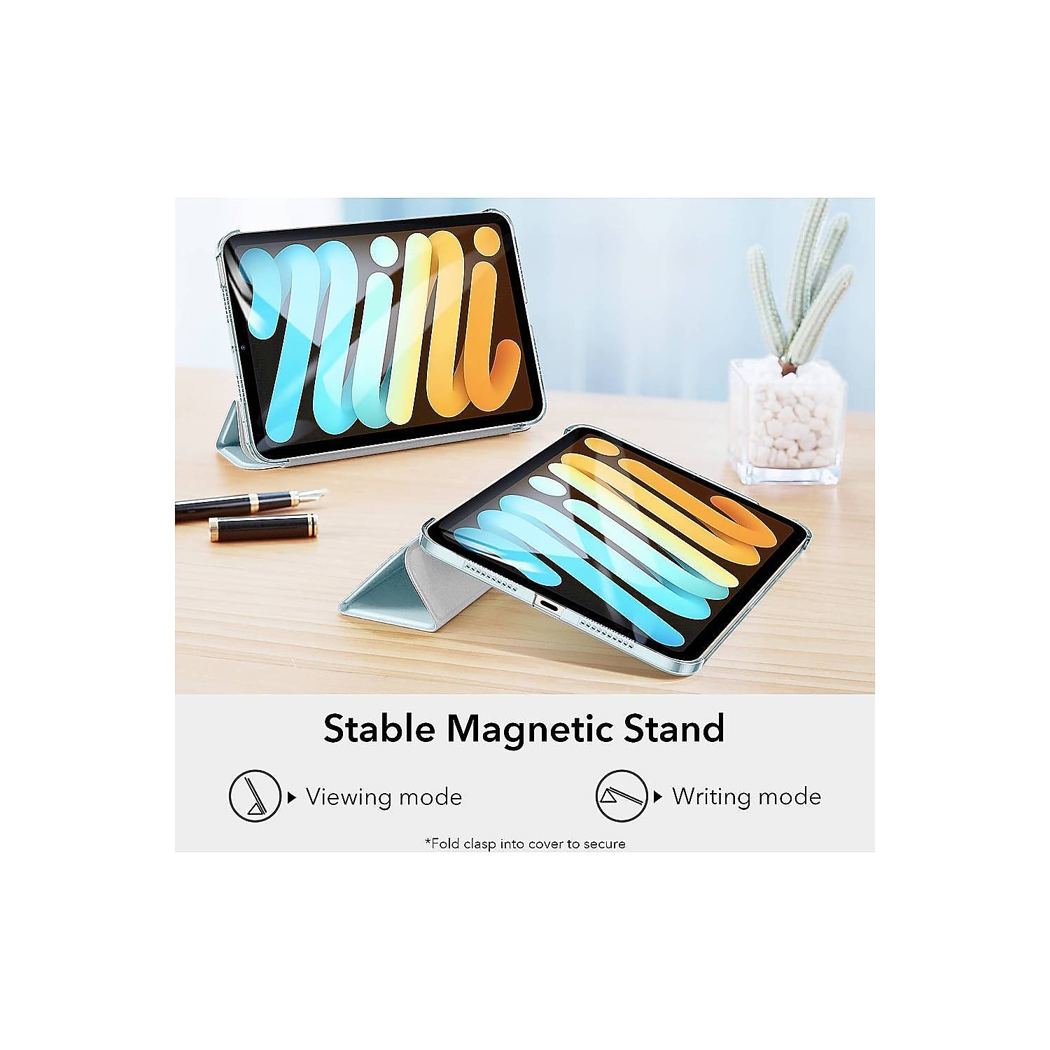 SaharaCase ESR Folio Case for Apple iPad mini A17 Pro & 6th Generation 2021 Aqua (TB00043)