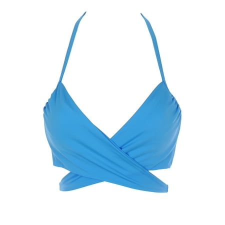 - Sundazed Tidal Wave Blue Simone Bra-Sized Underwire Wrap Bikini Top 36C