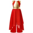 thumbnail image 3 of iefiel Robe Sans Manches Ourlet Irrégulier Métallique avec Pantalon Grand Rouge 14, 3 of 5