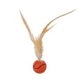 thumbnail image 1 of Elastic Feather Cat Toy, Interactive Bouncy, Mini Basketball/Soccer Style for Indoor Exercise & Chewing, 1 of 5