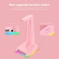 thumbnail image 4 of ONIKUMA Headphone Stand Charging Headset Holder with 3.5mm Audio Port Office Button Operation RGB Breathing Light Earphone Rack Pink, 4 of 8