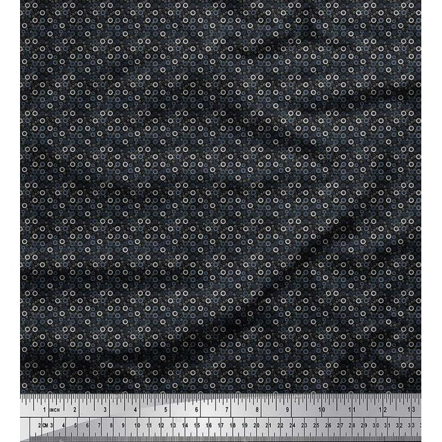 Soimoi Velvet Fabric Circle Small Decor Fabric Printed Yard 58 Inch Wide
