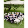 thumbnail image 4 of Outdoor Tablecloth with Umbrella Hole for Patio/Picnic/Party/Camping, Beach Coastal Waterproof Table Cloth Rectangle Table Cover Washable, Summer Nautical Shell Starfish Coral Black (60"x 102"), 4 of 8