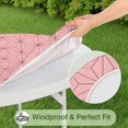 thumbnail image 5 of Pink Geometric Lattice Pattern Round Fitted Tablecloth with Elastic Edge,Dining Table Cover Waterproof,Outdoor Round Tablecloth for Camping,Dining,Indoor and Outdoor, 5 of 7