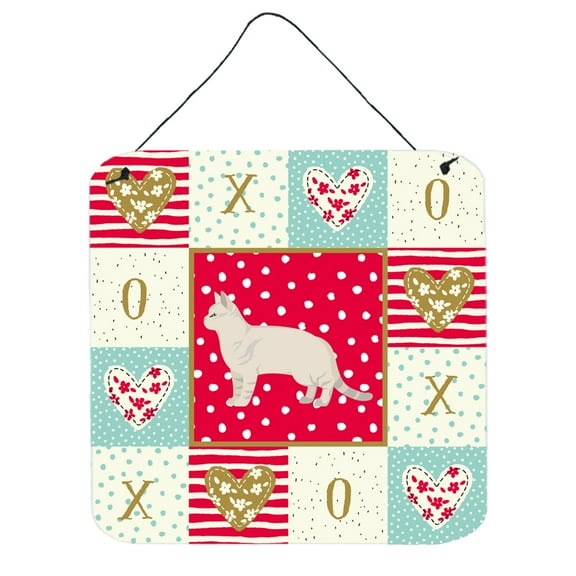 American Shorthair 2 Cat Love Wall or Door Hanging Prints Red