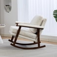 thumbnail image 2 of Paproos Rocking Chair, Paproos Velvet Upholstered Rocker Chair, Glider Rocker Accent Chair with Cushion, Rocking Chair for Nursery, Armchair Reading Chair for Living Room Bedroom, White, 2 of 14