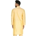 thumbnail image 2 of SKAVIJ Men's Indian Art Silk Long Top Casual Crew Neck Party Kurta (Large, Beige), 2 of 6