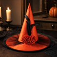 thumbnail image 5 of Witch Hat Halloween Decorations 15 Inch Foldable Rose Mesh Wizard Hat for Halloween Party Carnival Masquerade Holiday Dress Up, 5 of 7