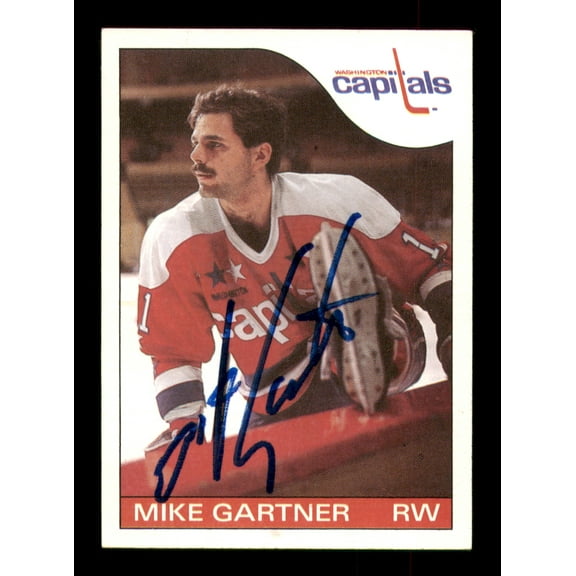 Mike Gartner Autographed 1985-86 Topps Card #46 Washington Capitals SKU #251121