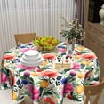 thumbnail image 6 of Colorful Floral Round Table Cloth - Tulip Poppy Flower Tablecloth 60 Inch Spring Summer Blossom Table Cover Decorative for Holiday Kitchen Dinning Outdoor, 6 of 6